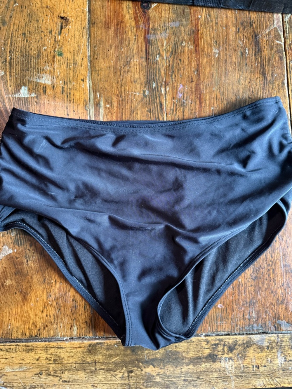 High Waisted Black Bikini Bottoms Size Large Good Coverage